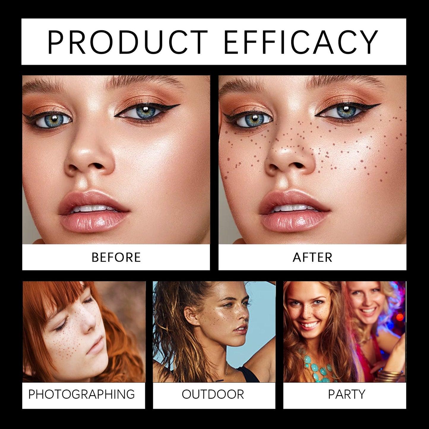Makeup Patches, Waterproof And Sweat Resistant Long-Lasting Natural Freckles Makeup Stickers - Korvel