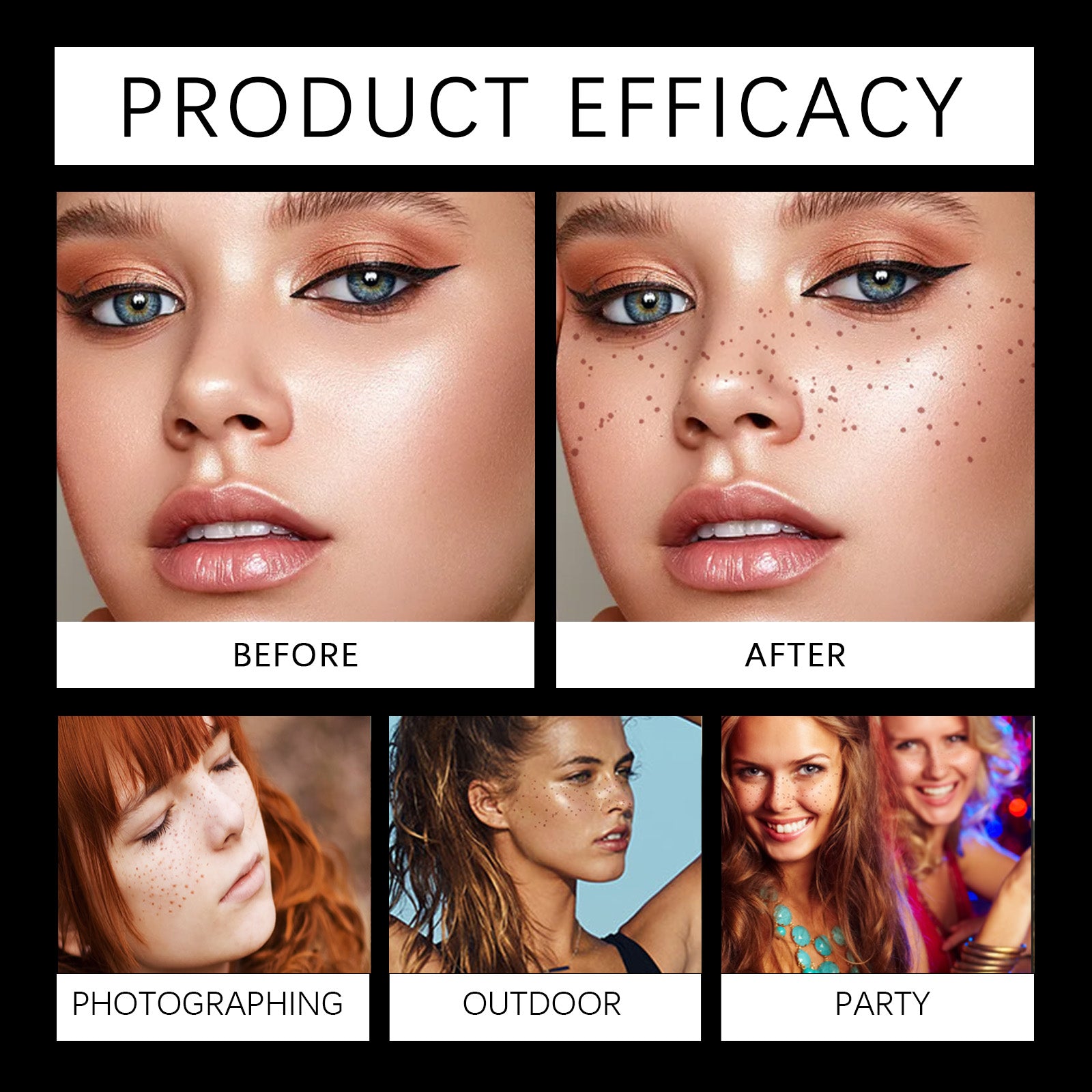 Makeup Patches, Waterproof And Sweat Resistant Long-Lasting Natural Freckles Makeup Stickers - Korvel