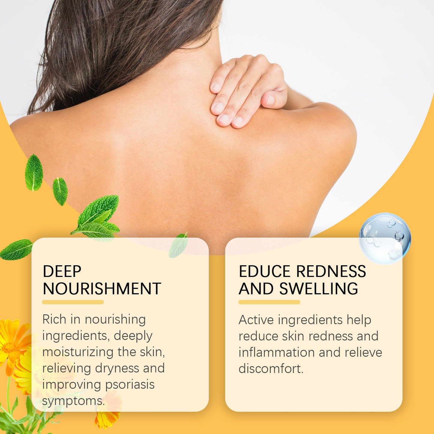Crème de soin aux herbes pour l'hydratation et le confort de la peau