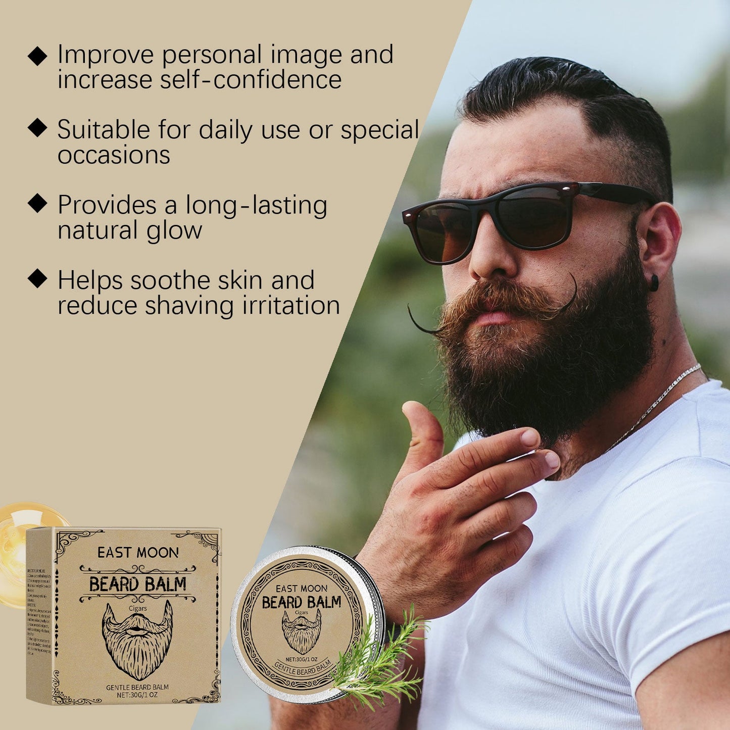Cigar Beard Care Wax Natural Gloss Care Each Beard Hair Must Display Mature Charm - Korvel