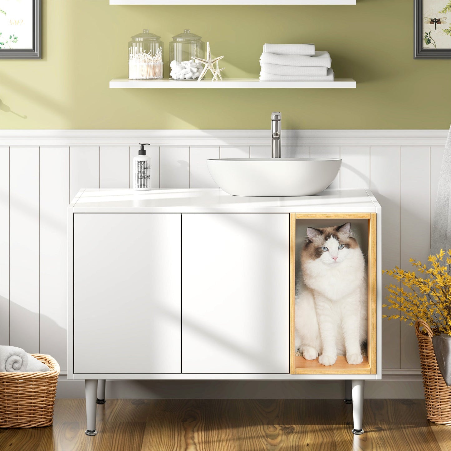 Armoire à Litière pour Chat Élégante avec Design Caché