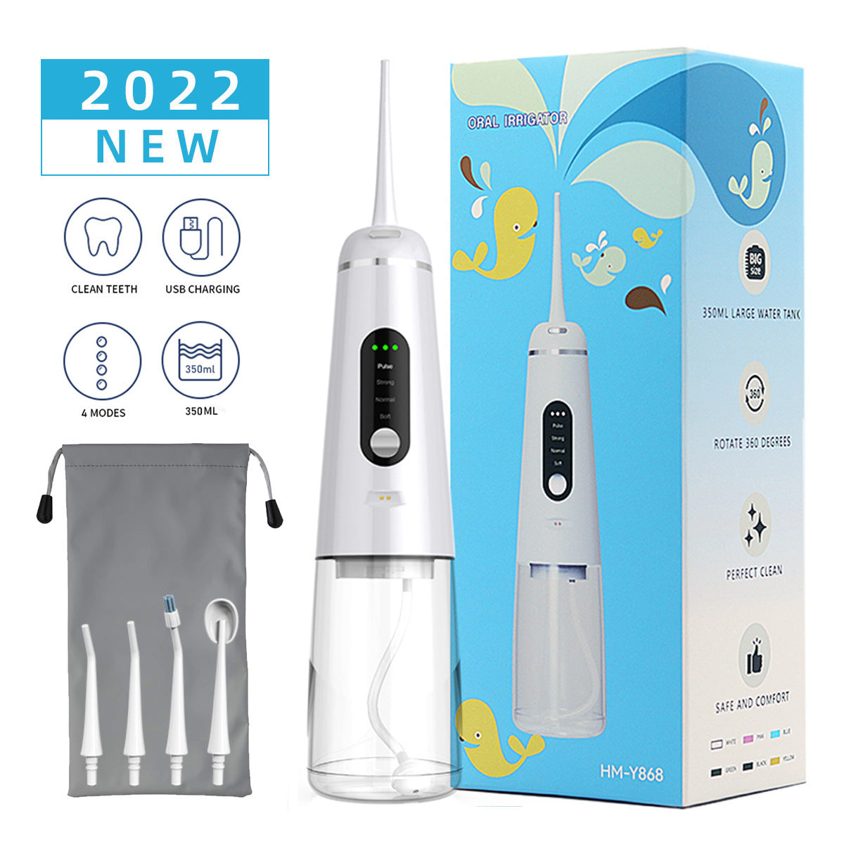 350ml Magnetic Suction Charging 4-Head Tooth Washing Machine Household Water Spray Tooth  Portable Cleaning Tooth Cleaning Machine - Korvel