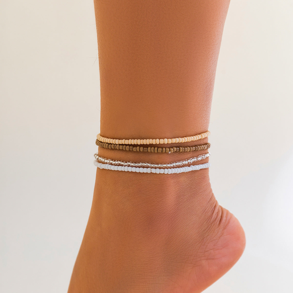 Melad Color Summer Beach Rice Bead Anklet - Versatile Stacking Chain