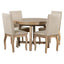 TREXM 5-Piece Farmhouse Dining Table Set Wood Round Extendable Dining Table and 4 Upholstered Dining Chairs (Natural Wood Wash) - Korvel