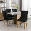 Elegant Black Velvet Dining Chair Set with Gold Accents