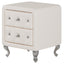 Elegant PU bedside table with 2 drawers and crystal handles, storage with metal legs - white - Korvel