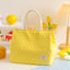 ins style small fresh outdoor large capacity picnic insulation and cold storage bag fashionable diamond pattern zipper lunch box bag student lunch bag - Korvel