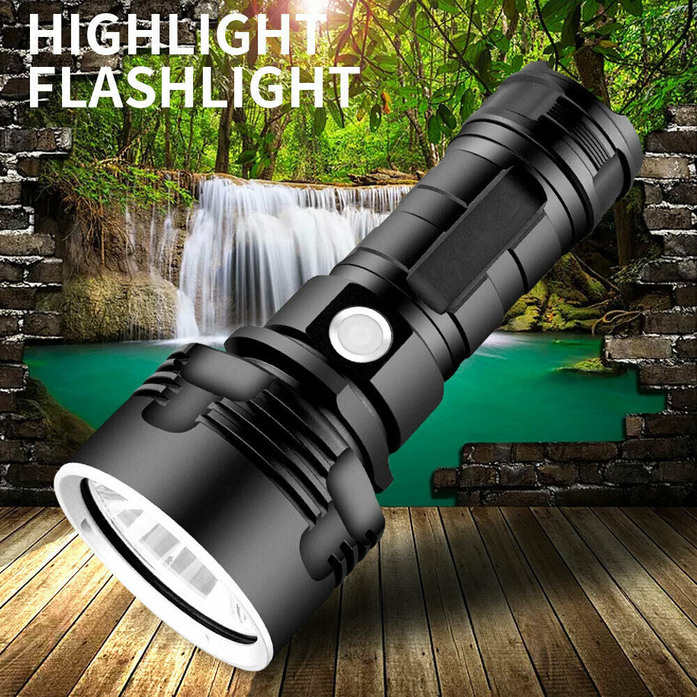 New P50 Strong Light Fixed Focus Flashlight Power Display USB Charging Outdoor Lighting Strong Light Flashlight - Korvel