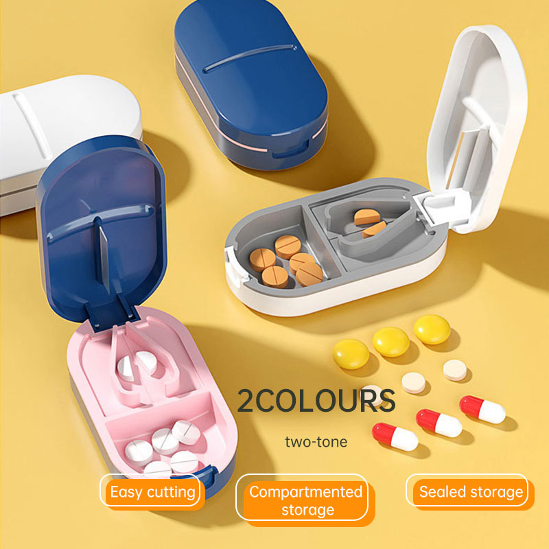 Japanese medicine cutter medicine dispenser one point two cut pill artifact quarter divider portable drug storage box - Korvel