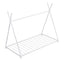 Metal Twin Size House Platform Bed with Triangle Structure  White - Korvel