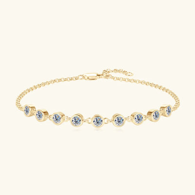 Inlaid Moissanite 925 Sterling Silver Bracelet - Korvel