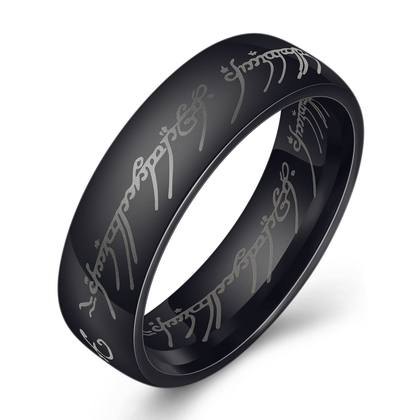 Bague en acier inoxydable avec police arabe personnalisée