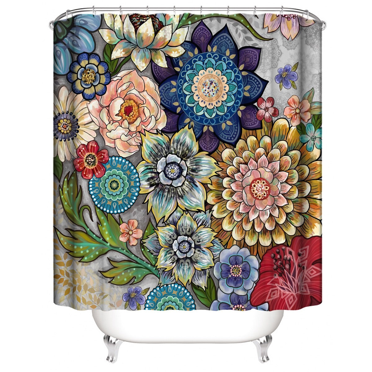 Bohemian Style 3D Digital Printing Polyester Waterproof and Mold Proof Shower Curtain Bathroom Shower Curtain - Korvel