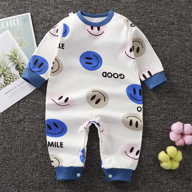 2024 Spring Autumn 0-2 Years Old Baby Romper Baby Jumpsuit Boys Girls Long-sleeved Trousers Newborn Romper Climbing Clothes - Korvel