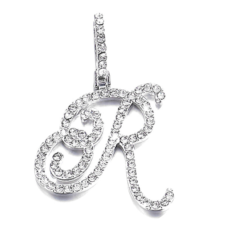 Hip Hop Grass Letter Pendant with Cuban Chain