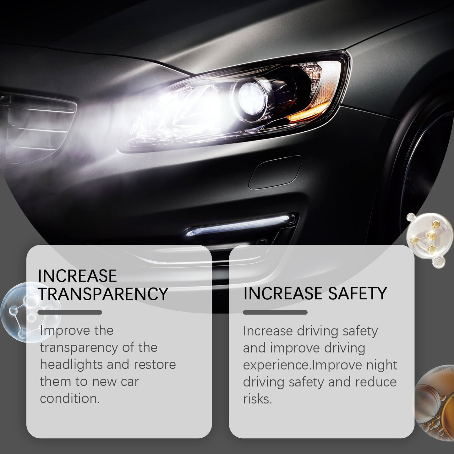 Headlight Restoration Liquid For Car, Lamp Scratches Yellow Cleaning Plating Crystal Polishing Refurbishing Repair Agent - Korvel