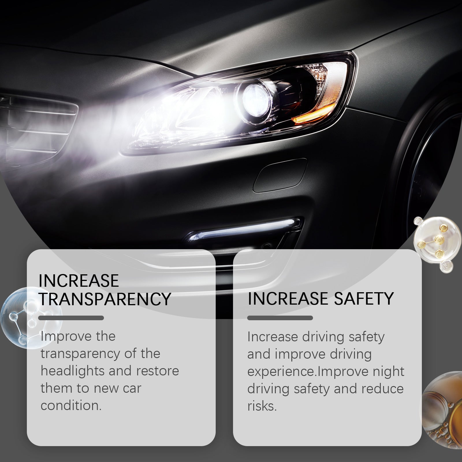 Headlight Restoration Liquid For Car, Lamp Scratches Yellow Cleaning Plating Crystal Polishing Refurbishing Repair Agent - Korvel