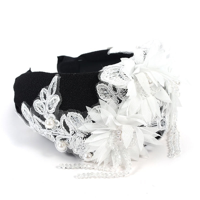 Elegant Handmade Crystal Flower Hair Hoop