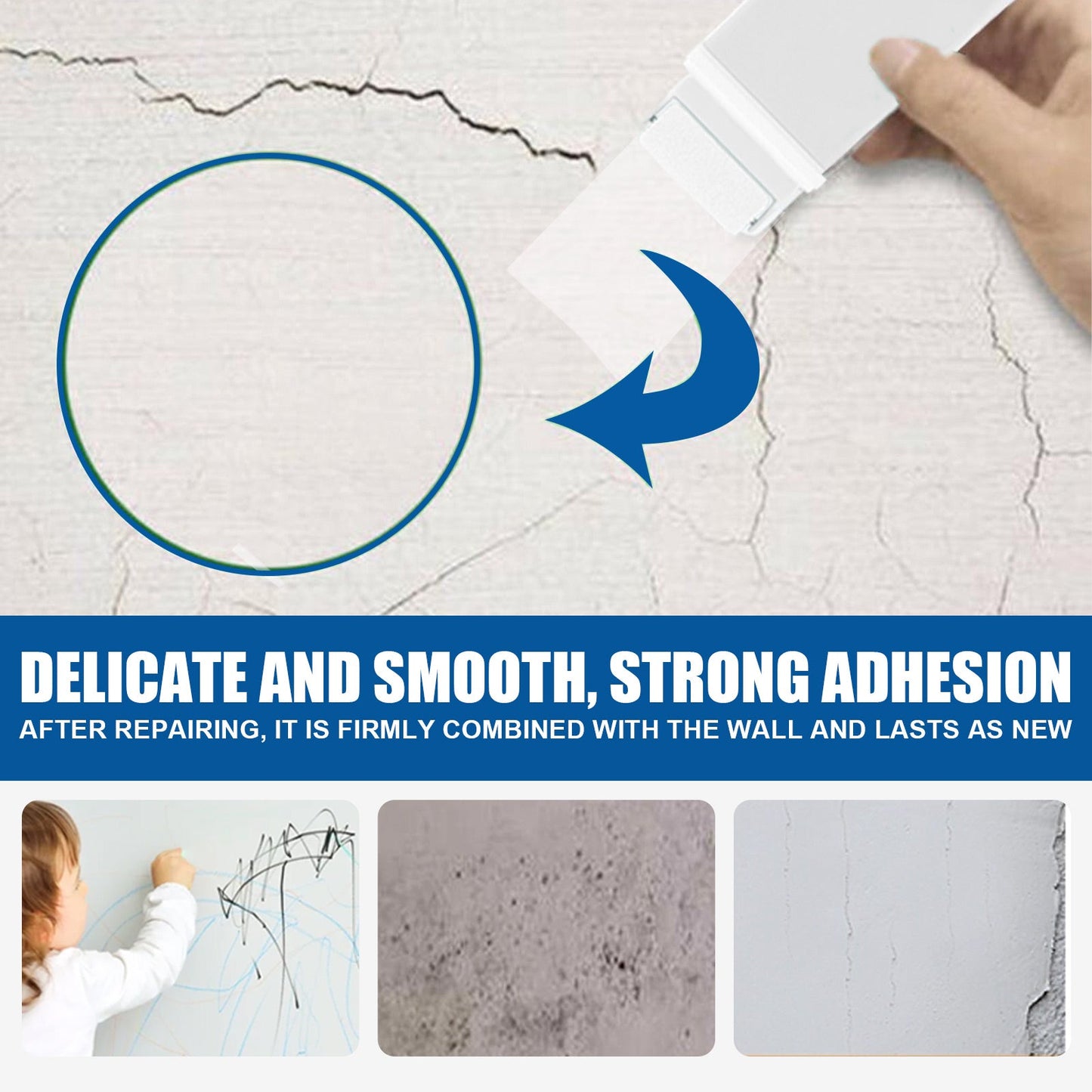 Wall Repair Roller Brush, White Paint Renovation, Moisture And Crack Prevention, Graffiti Cover Repair Wall Paint - Korvel