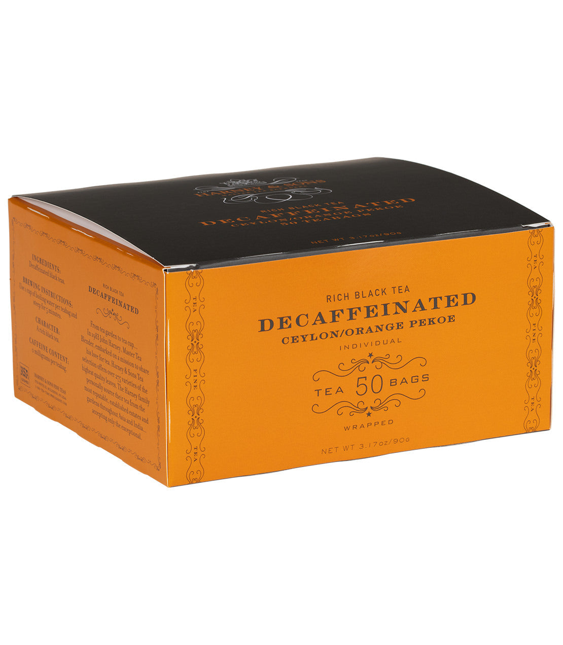 Té Ceylon Descafeinado - Caja de 50 Bolsitas de Té Envueltas