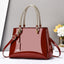 Fashionable Patent Leather Large-Capacity Handbag