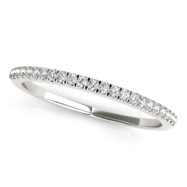 14k White Gold Diamond Pave Set Wedding Band