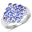 Bague de fiançailles en argent sterling avec tanzanite véritable de 2,45 carats