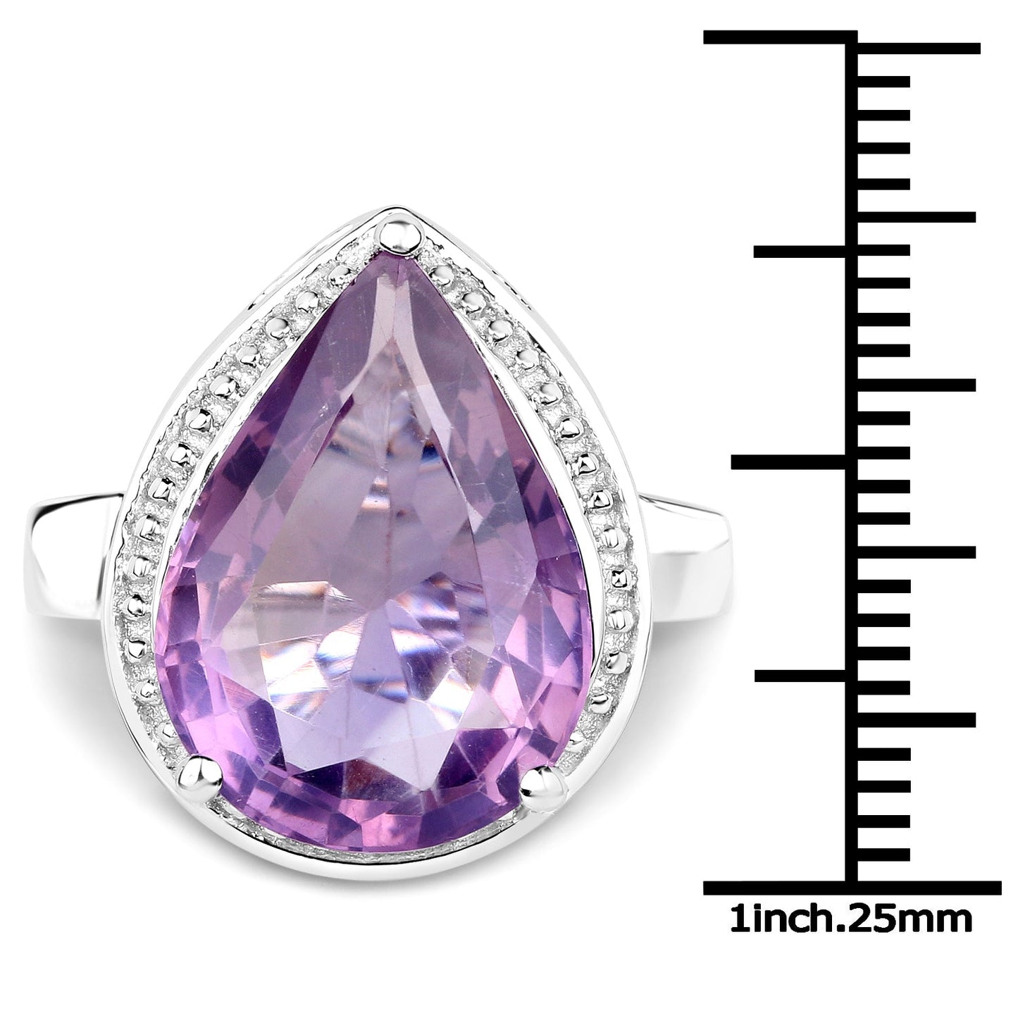9.00 Carat Genuine Amethyst Sterling Silver Ring