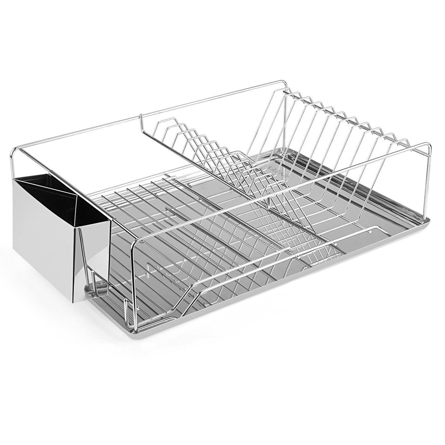 Escurridor de Platos de Acero Inoxidable Premium con Soporte para Cubiertos