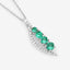 Colgante de Esmeralda Zambiana Genuina de 0.34 Quilates y Diamante Blanco en Oro Blanco de 14K