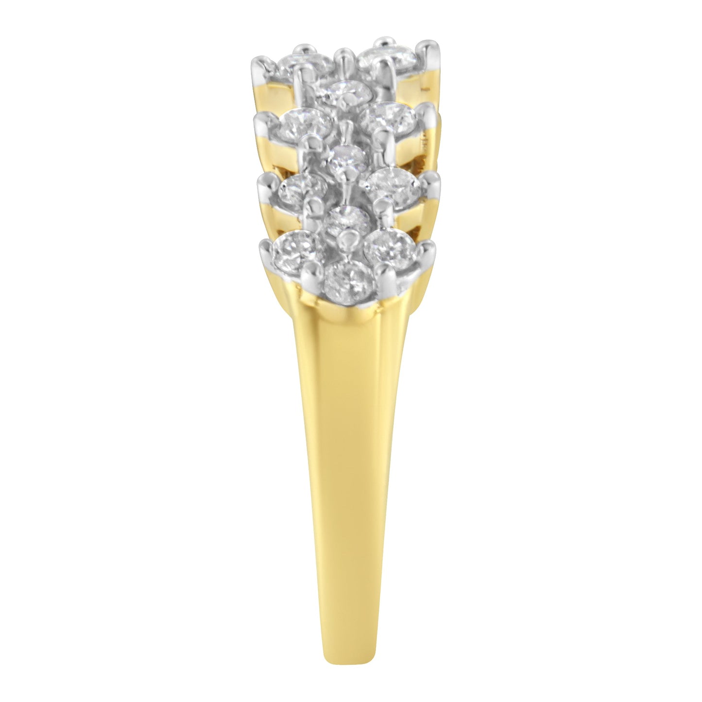 10K Yellow Gold Round Diamond Engagement Ring