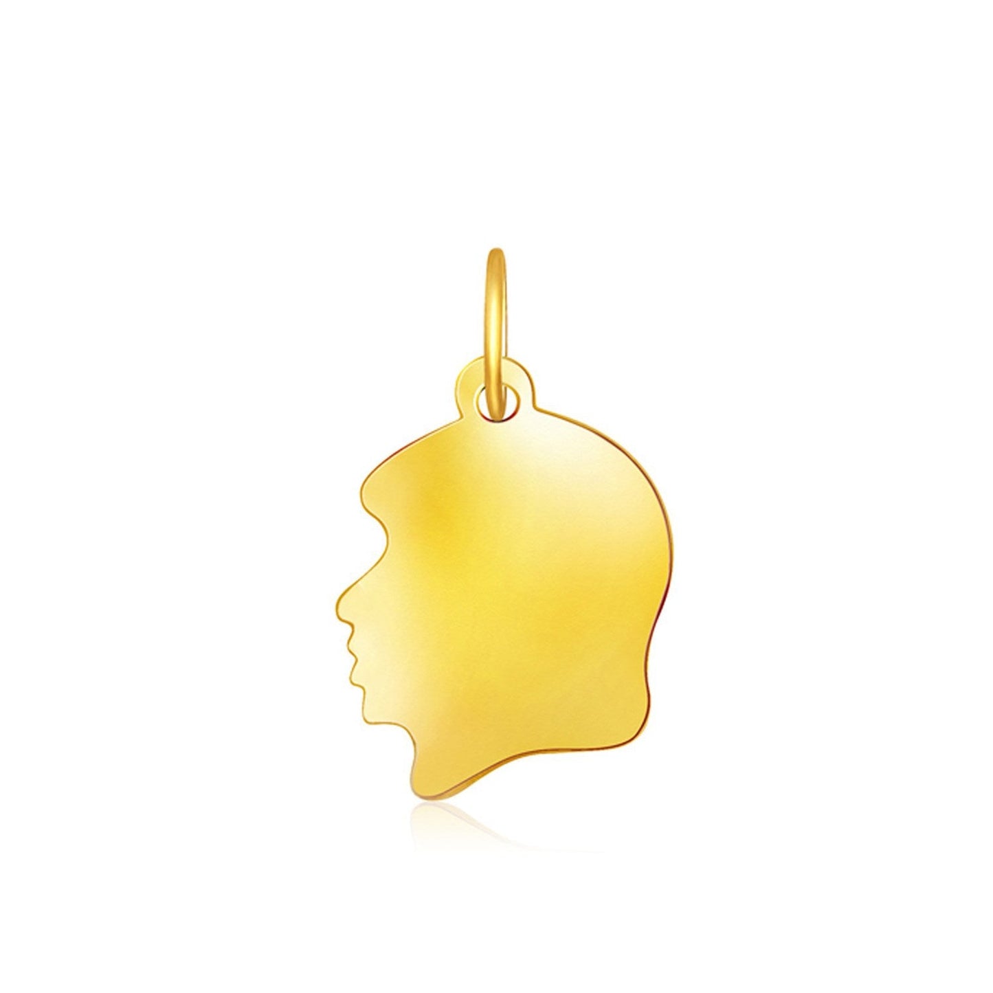 Encanto de Cabeza de Niña Pequeña en Oro Amarillo de 14k