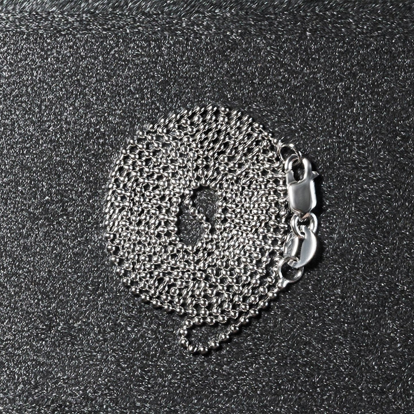 Chaîne à perles en or blanc 14 carats - Élégance de 1,0 mm