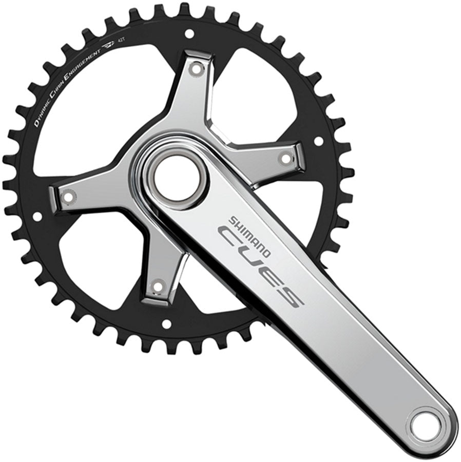Shimano CUES FC-U6030-1 Crankset - 170mm 9/10/11-Speed 42t Plata