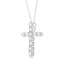 Collier Pendentif Croix en Diamant en Argent Sterling .925