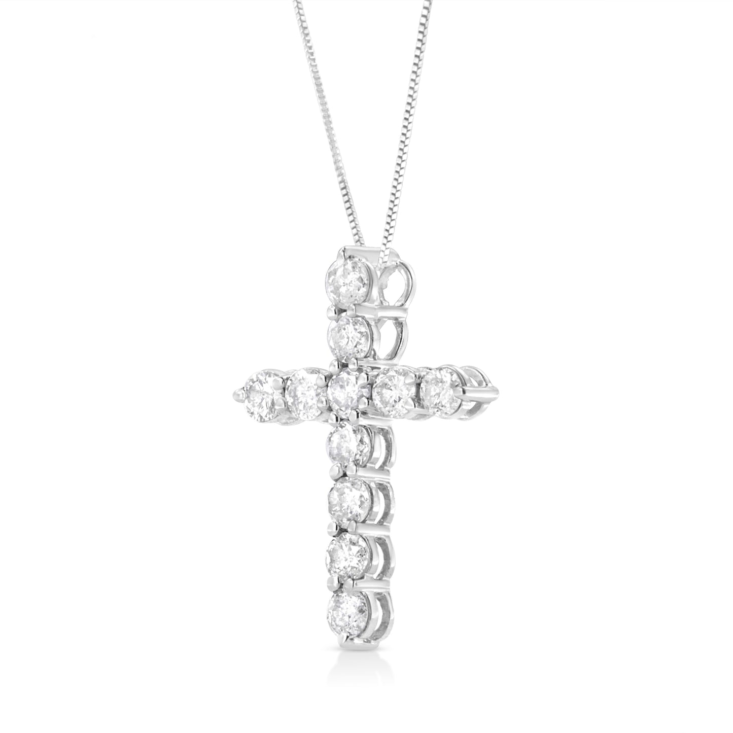 Collier Pendentif Croix en Diamant en Argent Sterling .925