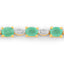 1.29 Carat Genuine Emerald and White Diamond Bracelet