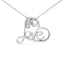 Collar con colgante de corazón abierto acentuado con diamantes de plata esterlina .925