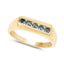 Anillo de Compromiso con Diamante Azul Baño de Oro Amarillo de 14K