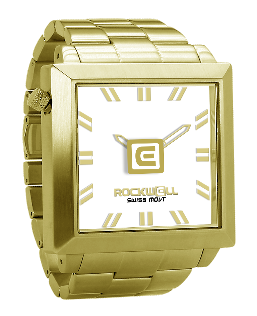 50mm2 Gold and White Watch