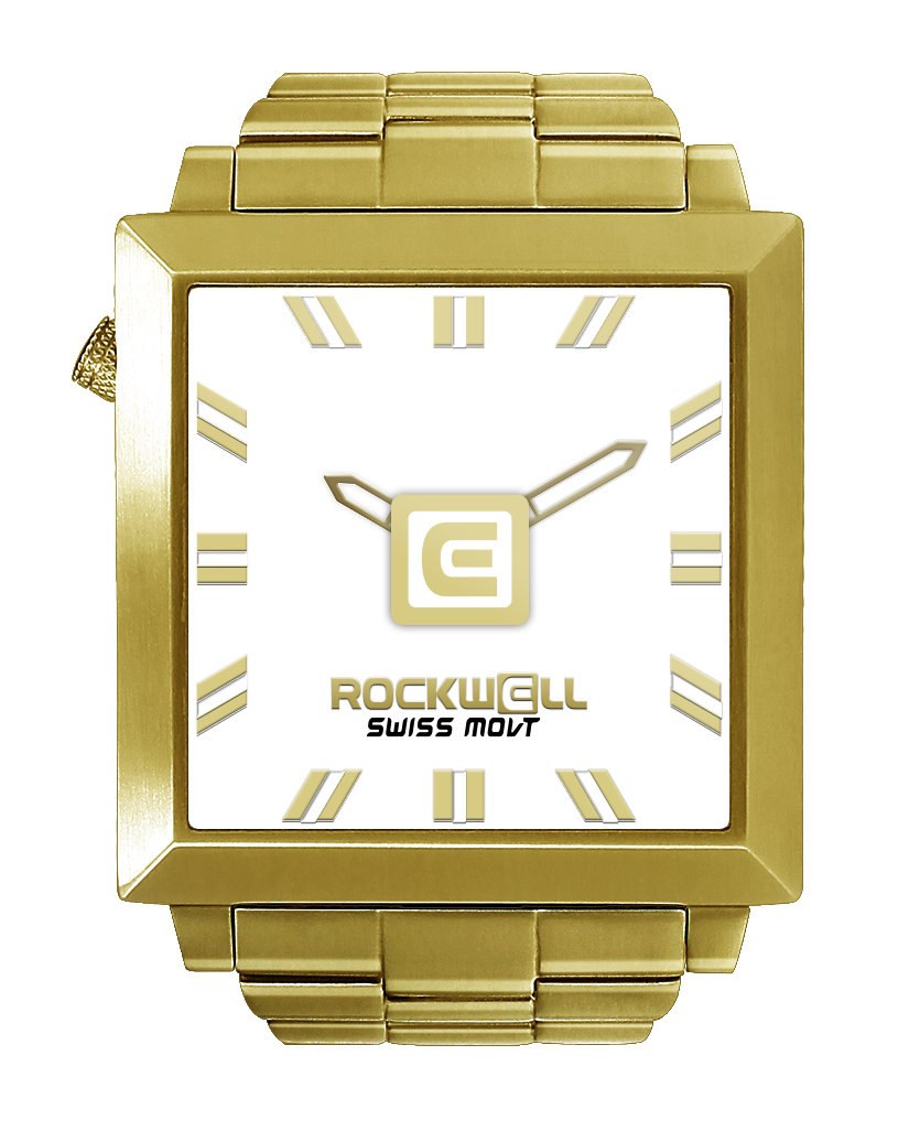 50mm2 Gold and White Watch