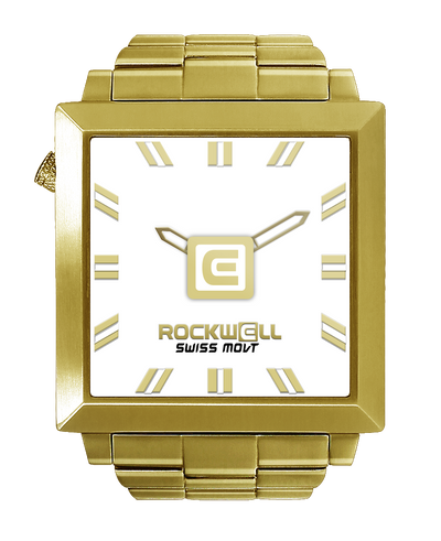 50mm2 Gold and White Watch