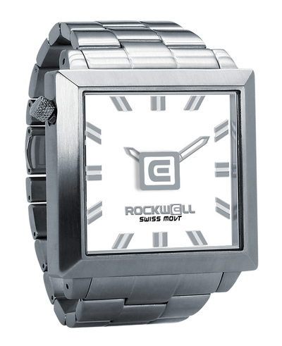 50mm2 Silver/White Watch