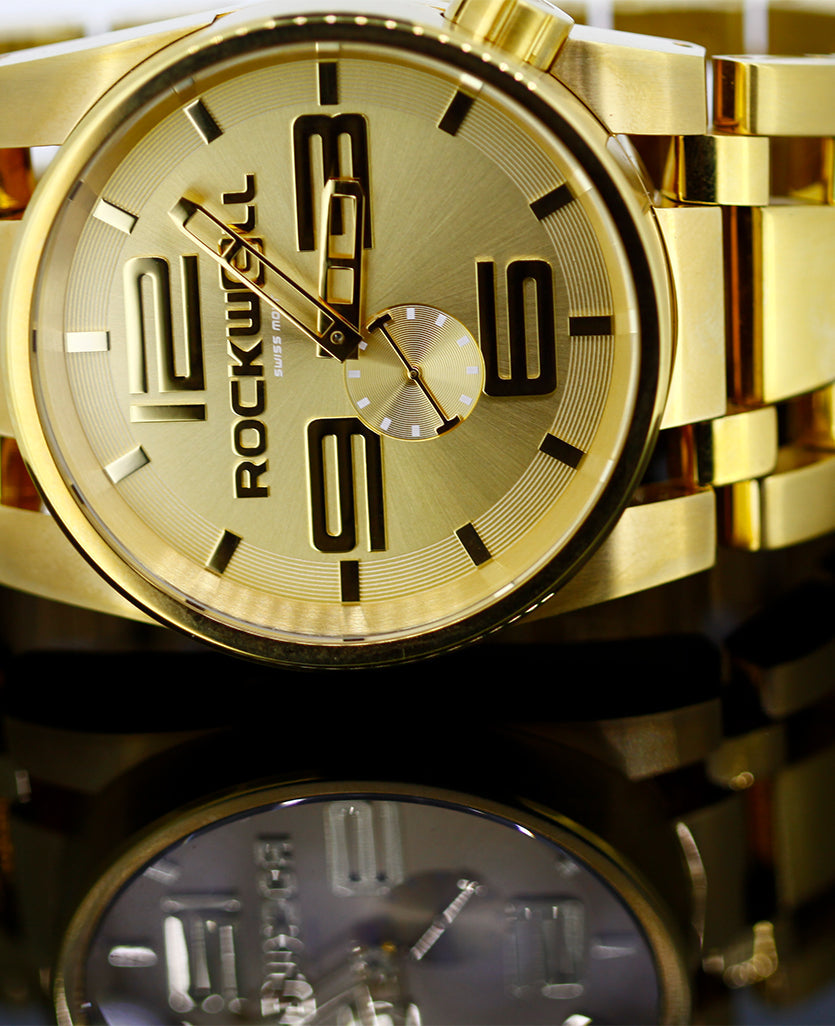 Bold 50mm Gold Luxury Watch - Korvel