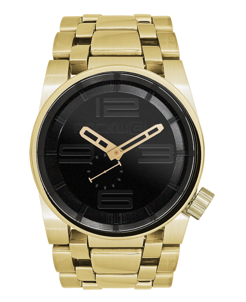 Bold 50mm Gold & Black Murdered Dial Watch - Korvel