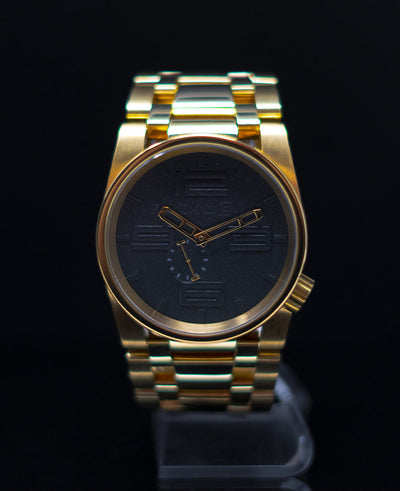 Bold 50mm Gold & Black Murdered Dial Watch - Korvel