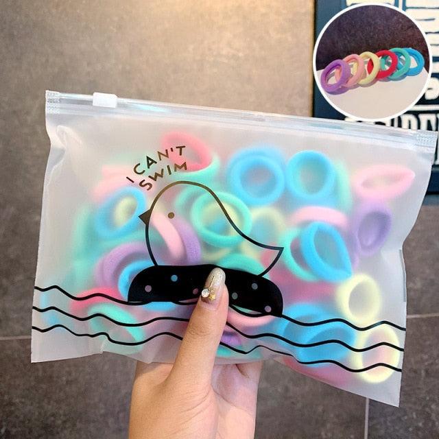 50PCS Bandes Élastiques Premium pour Filles - Élastiques à Queue de Cheval à la Mode