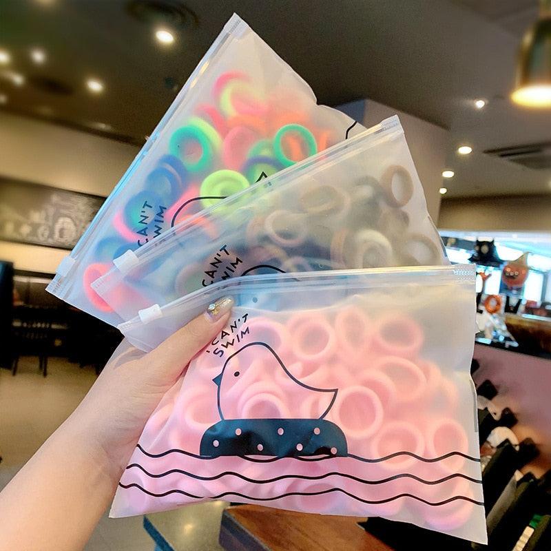 50PCS Bandes Élastiques Premium pour Filles - Élastiques à Queue de Cheval à la Mode