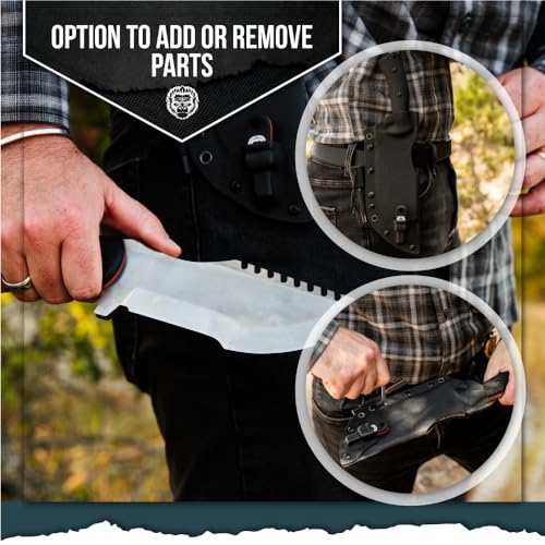 Tracker D2 Bushcraft Survival Knife Set - Ultimate Outdoor Companion (Black & Orange) - Korvel