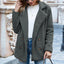 Manteau d'hiver en peluche à revers large pour femmes